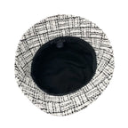 Chanel Hat White Black Coco Mark Tweed Sequin Bucket — view 4
