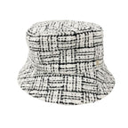 Chanel Hat White Black Coco Mark Tweed Sequin Bucket — view 2