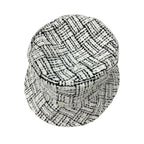 Chanel Hat White Black Coco Mark Tweed Sequin Bucket — view 3