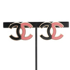 Chanel Earrings Gold Pink Black Heremark — view 7