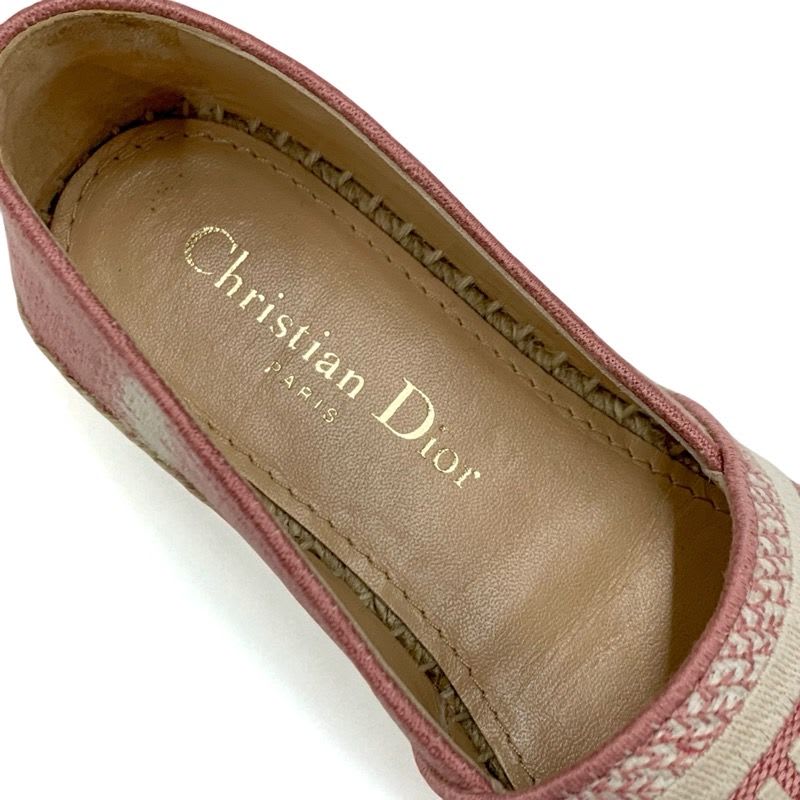 Christian Dior Granville Flat Shoes Fabric Pink Espadrilles — view 7