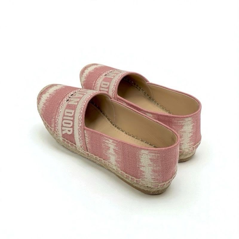 Christian Dior Granville Flat Shoes Fabric Pink Espadrilles — view 4