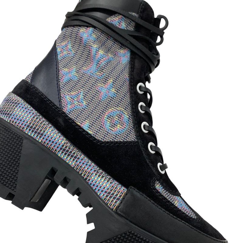 Louis Vuitton Laurie Line Monogram Boots Short Shoes Leather Suede Black — view 9