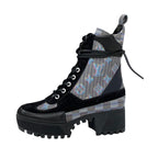 Louis Vuitton Laurie Line Monogram Boots Short Shoes Leather Suede Black — view 3