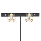 Chanel Earrings Gold Coco Mark Rhinestone Square — view 9