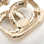 Chanel Earrings Gold Coco Mark Rhinestone Square — view 6