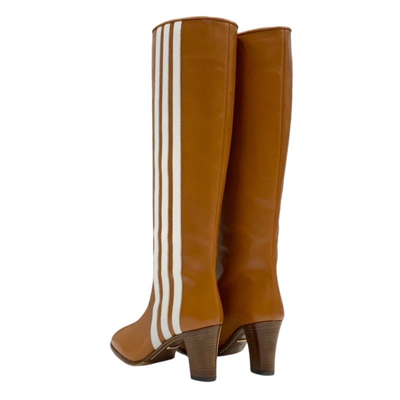 Gucci Boots Long Shoes Leather Brown White Adidas Sideline — view 4