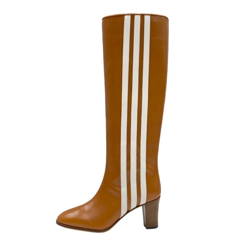 Gucci Boots Long Shoes Leather Brown White Adidas Sideline — view 3