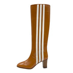 Gucci Boots Long Shoes Leather Brown White Adidas Sideline — view 3