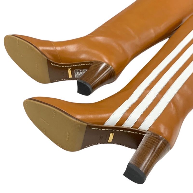 Gucci Boots Long Shoes Leather Brown White Adidas Sideline — view 6