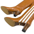 Gucci Boots Long Shoes Leather Brown White Adidas Sideline — view 6
