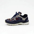 Chanel Sneakers Shoes Suede Fabric Navy Multicolor Coco Mark Tweed — view 3