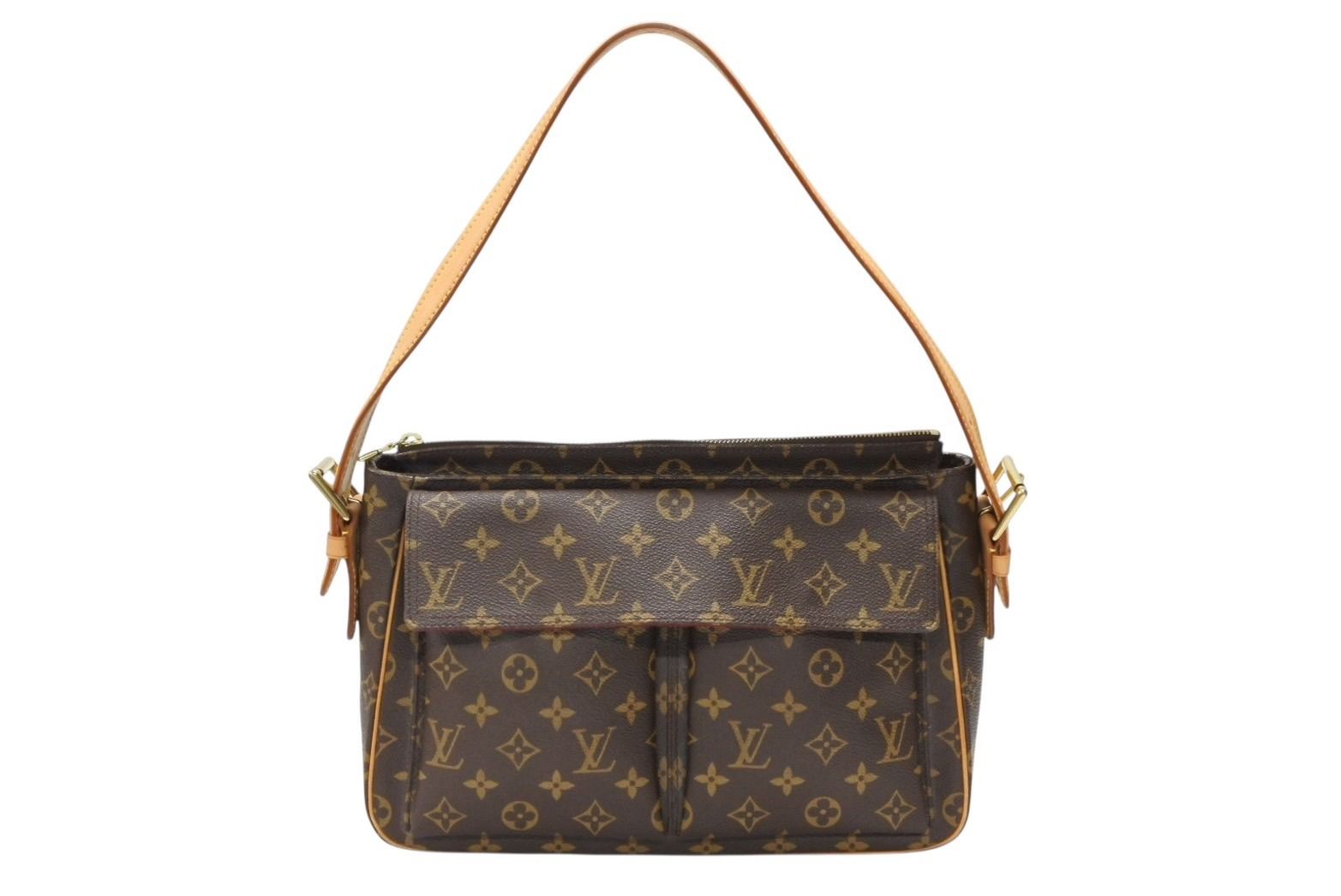 Louis Vuitton Viva-Cite GM Shoulder Bag Brown Vachetta Leather Gold