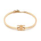 Celine Bracelet Bangle Cuff Gold Articulated Triomphe — view 3