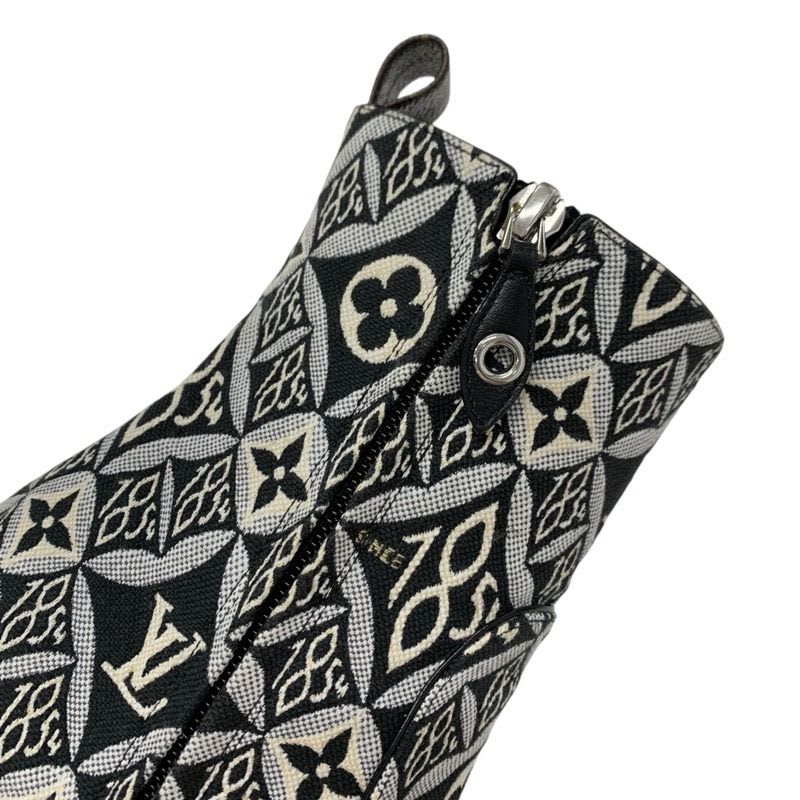 Louis Vuitton Silhouette Line Monogram Boots Short Shoes Fabric Black — view 9