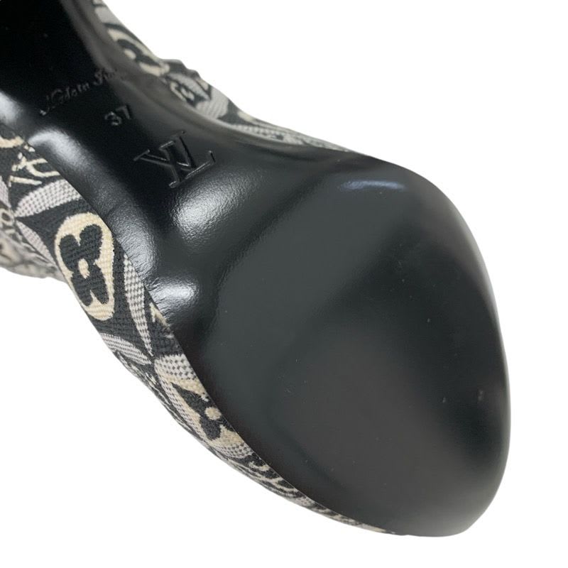 Louis Vuitton Silhouette Line Monogram Boots Short Shoes Fabric Black — view 8