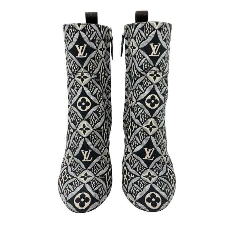 Louis Vuitton Silhouette Line Monogram Boots Short Shoes Fabric Black — view 2