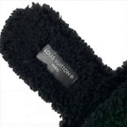 Louis Vuitton Paseo Line Monogram Sandals Shoes Shearling Black White Mule — view 7