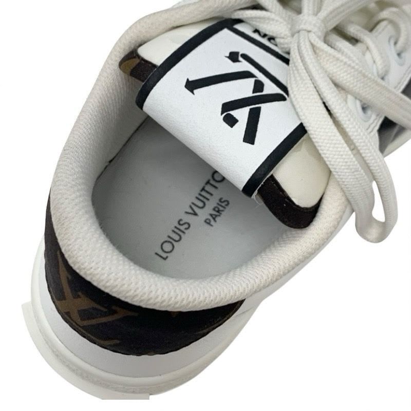 Louis Vuitton Charlie Line Monogram Sneakers Shoes Leather Fabric White Black — view 7