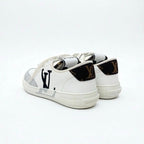 Louis Vuitton Charlie Line Monogram Sneakers Shoes Leather Fabric White Black — view 4