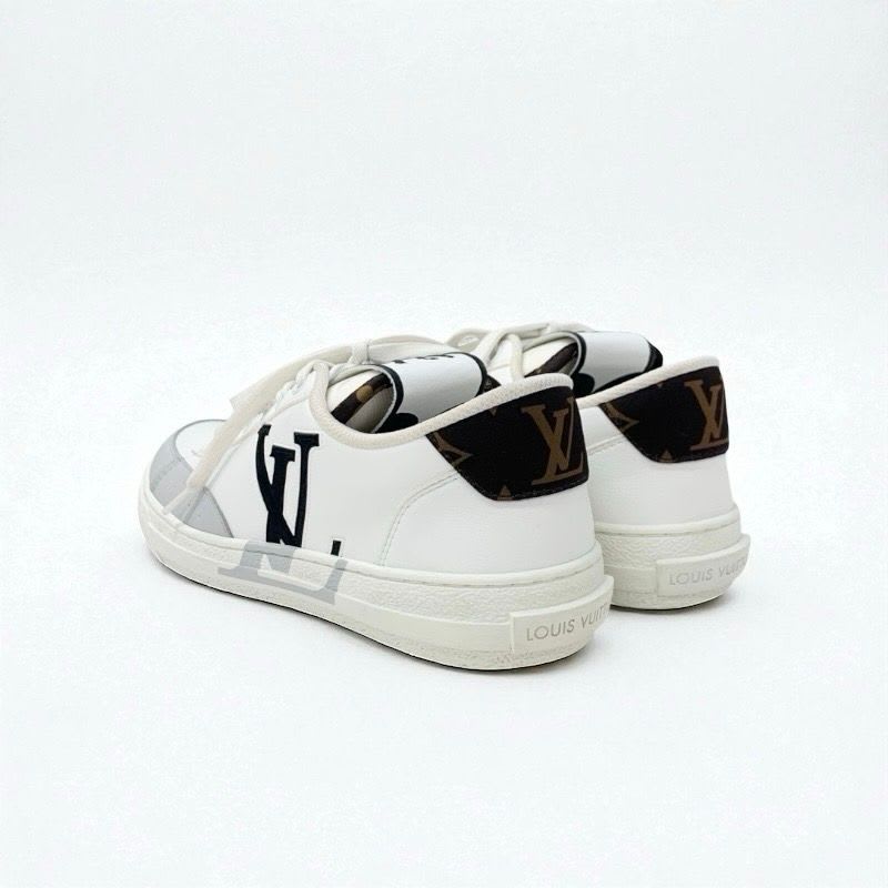 Louis Vuitton Charlie Line Monogram Sneakers Shoes Leather Fabric White Black — view 4
