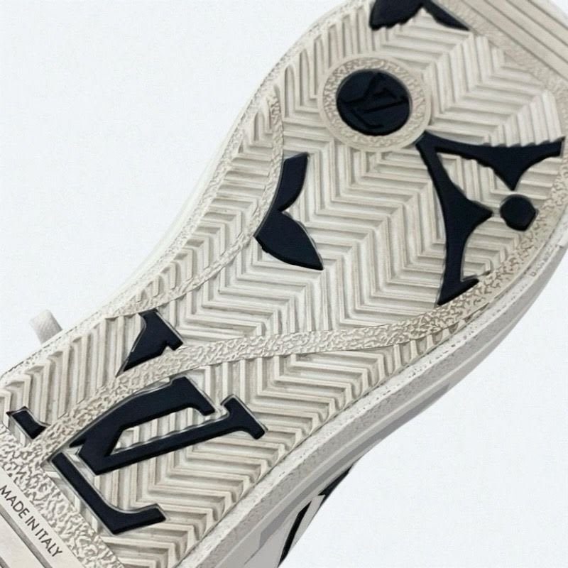 Louis Vuitton Charlie Line Monogram Sneakers Shoes Leather Fabric White Black — view 8