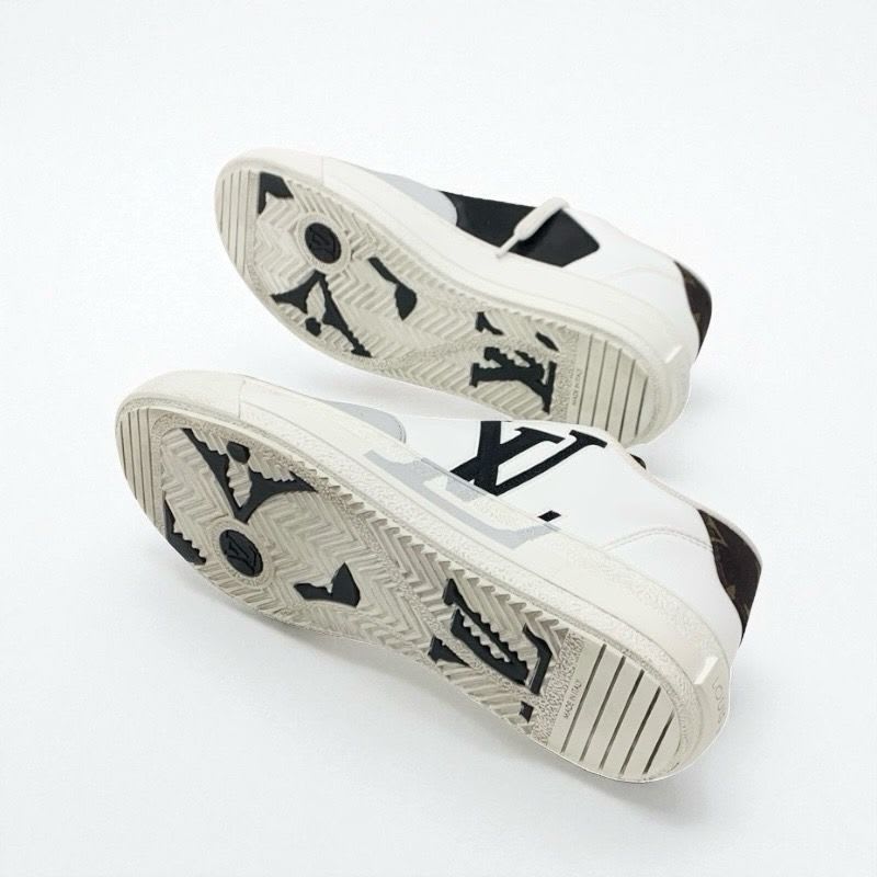 Louis Vuitton Charlie Line Monogram Sneakers Shoes Leather Fabric White Black — view 6