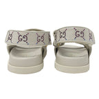 Gucci Double G Sandals Shoes Fabric Leather Ivory Multicolor Gold GG Marmont — view 5