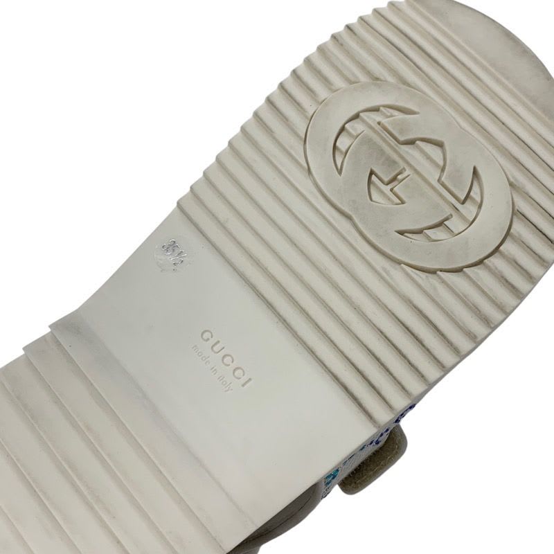 Gucci Double G Sandals Shoes Fabric Leather Ivory Multicolor Gold GG Marmont — view 8