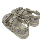 Gucci Double G Sandals Shoes Fabric Leather Ivory Multicolor Gold GG Marmont — view 4
