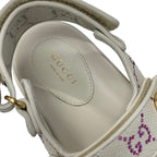 Gucci Double G Sandals Shoes Fabric Leather Ivory Multicolor Gold GG Marmont — view 7