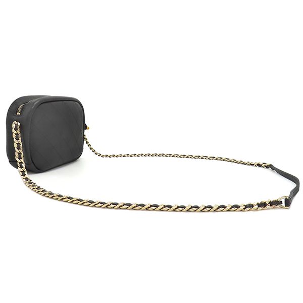 Chanel Shoulder Bag Quilted Camera Calf Black Gold Hardware Chain — view 2