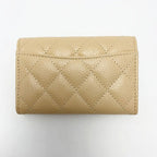 Chanel Card Case Coco Mark Caviar Leather Beige Silver Hardware — view 2