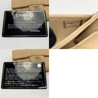 Chanel Card Case Coco Mark Caviar Leather Beige Silver Hardware — view 8