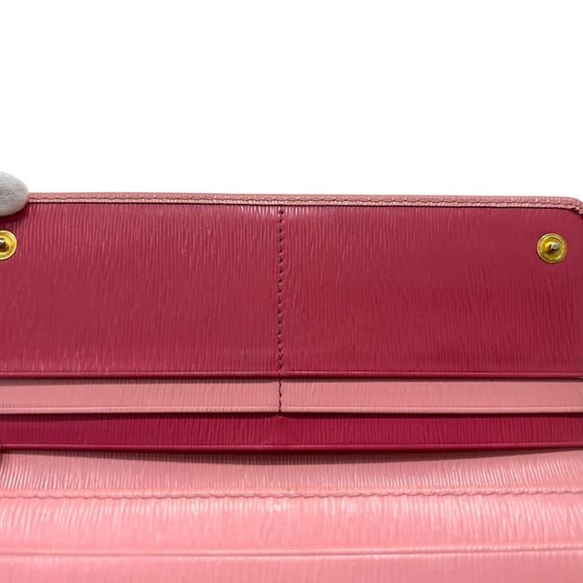 Prada Bifold Long Wallet Pink 1 Mh132 Leather Viteromove — view 7