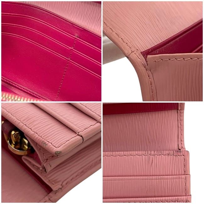 Prada Bifold Long Wallet Pink 1 Mh132 Leather Viteromove — view 6
