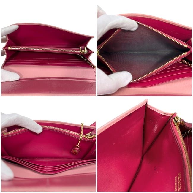 Prada Bifold Long Wallet Pink 1 Mh132 Leather Viteromove — view 4