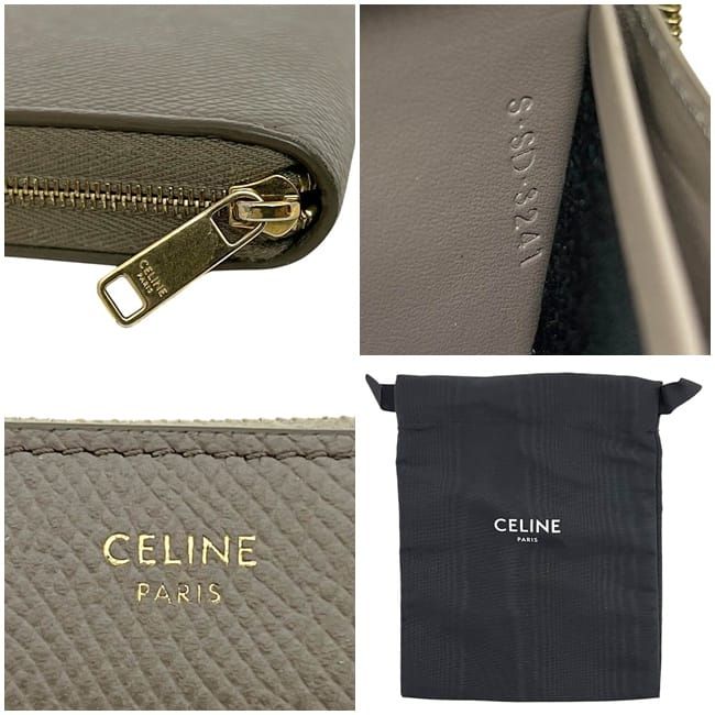 Celine Round Zipper Long Wallet Large Zip Gray — view 9