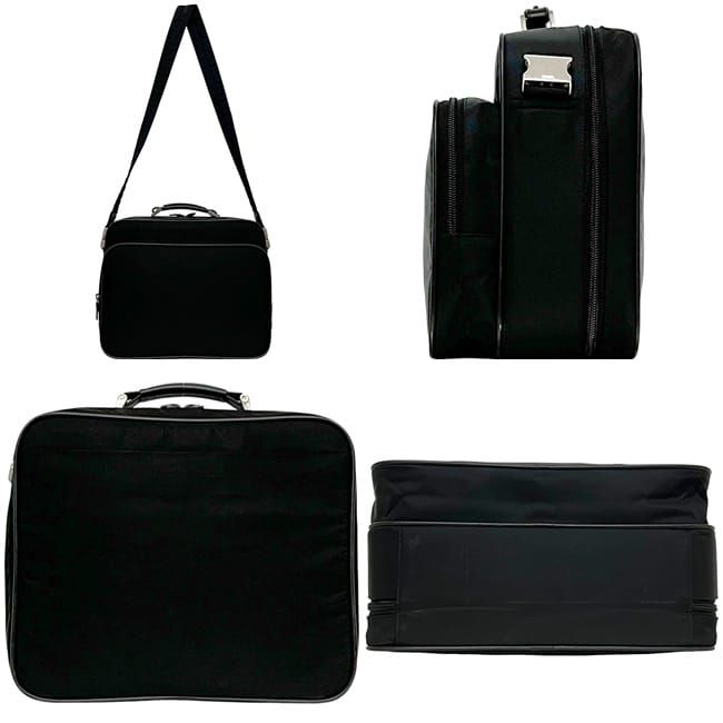 Prada Messenger Bag Briefcase Black Nero Tessuto — view 3