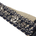 Christian Dior Oblique Embroidery Shoulder Strap Canvas Navy — view 3