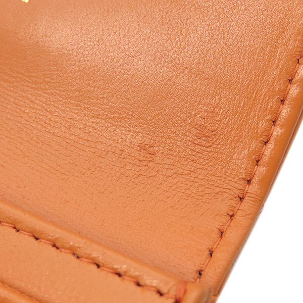 Chanel Card Case Quilted Holder Lambskin Orange Gold Hardware Coco Mark — view 6