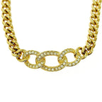 Christian Dior GP Rhinestone Necklace Gold — view 3