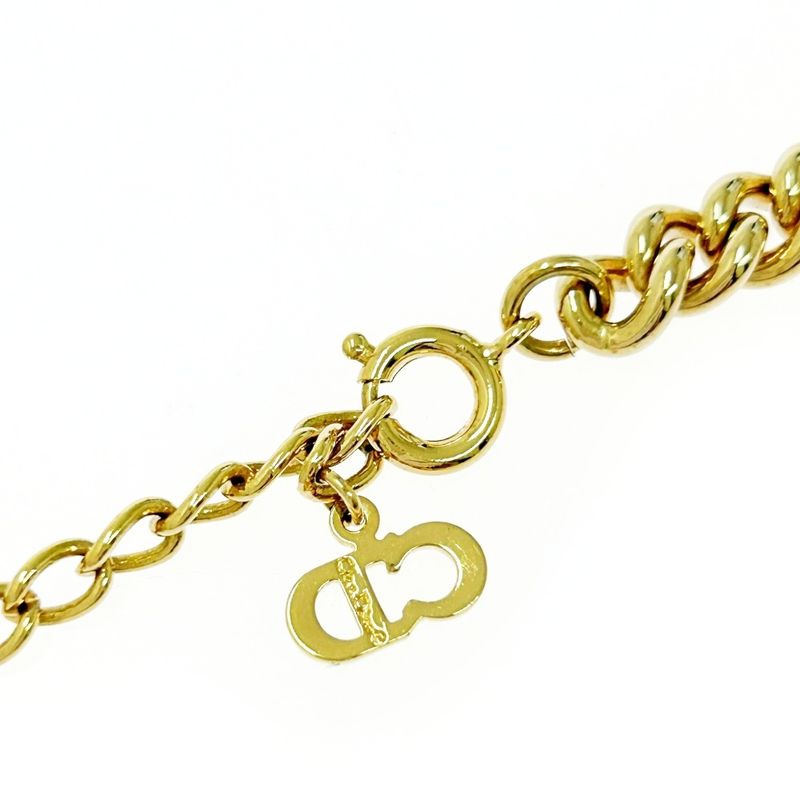 Christian Dior GP Rhinestone Necklace Gold — view 8