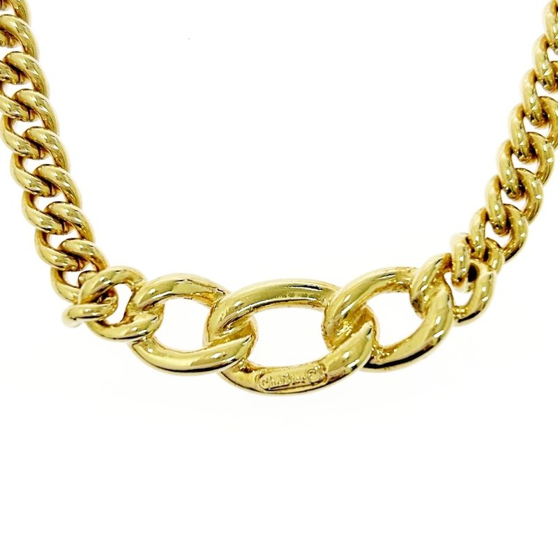 Christian Dior GP Rhinestone Necklace Gold — view 7