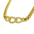 Christian Dior GP Rhinestone Necklace Gold — view 4