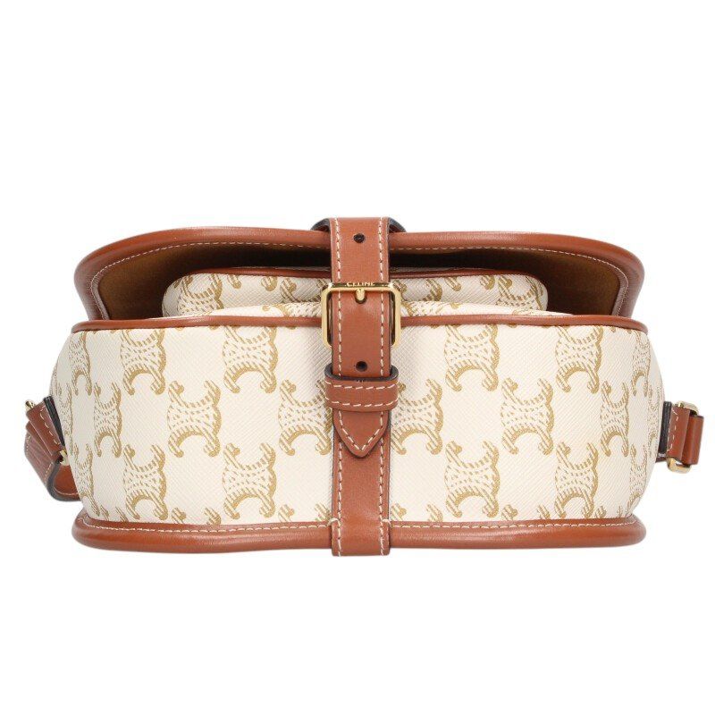 Celine Falco Calfskin Triomphe Allover Shoulder Bag — view 4