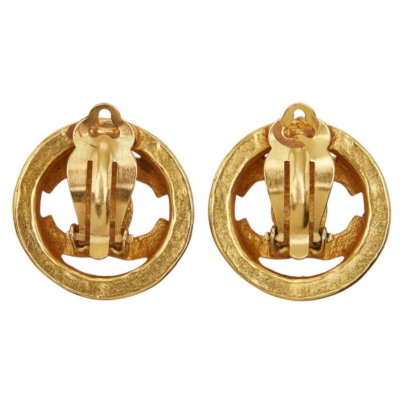 Chanel Vintage Earrings Coco Mark Gold Plated — view 4