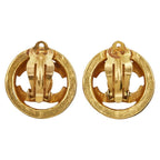 Chanel Vintage Earrings Coco Mark Gold Plated — view 4