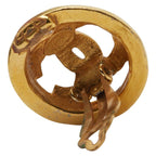 Chanel Vintage Earrings Coco Mark Gold Plated — view 5