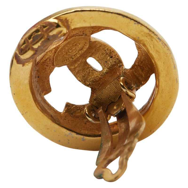 Chanel Vintage Earrings Coco Mark Gold Plated — view 5